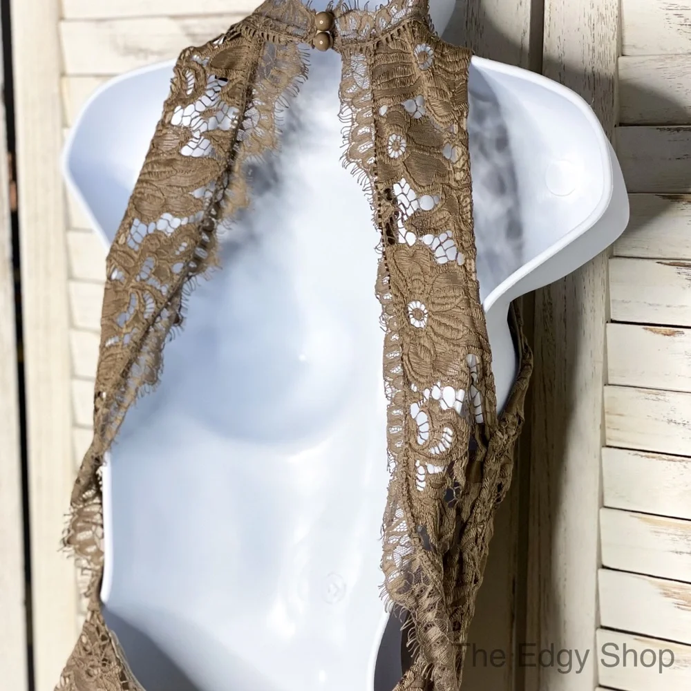 Windsor | Open Back Halter Eyelash Lace Dress - Picture 4 of 6